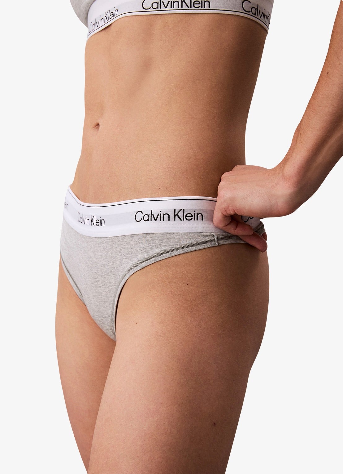 Calvin Klein String met logoband - detail 6 grijs
