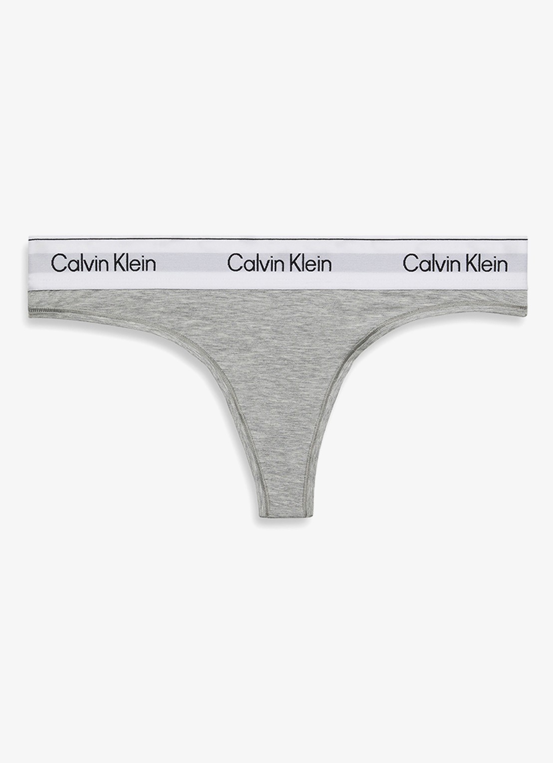 Calvin Klein String met logoband - voorkant 2 grijs