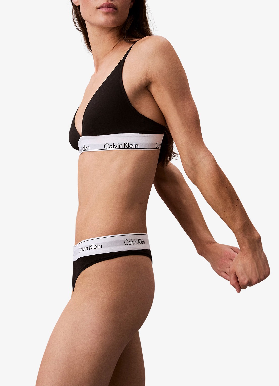 Calvin Klein String met logoband - detail 3 zwart