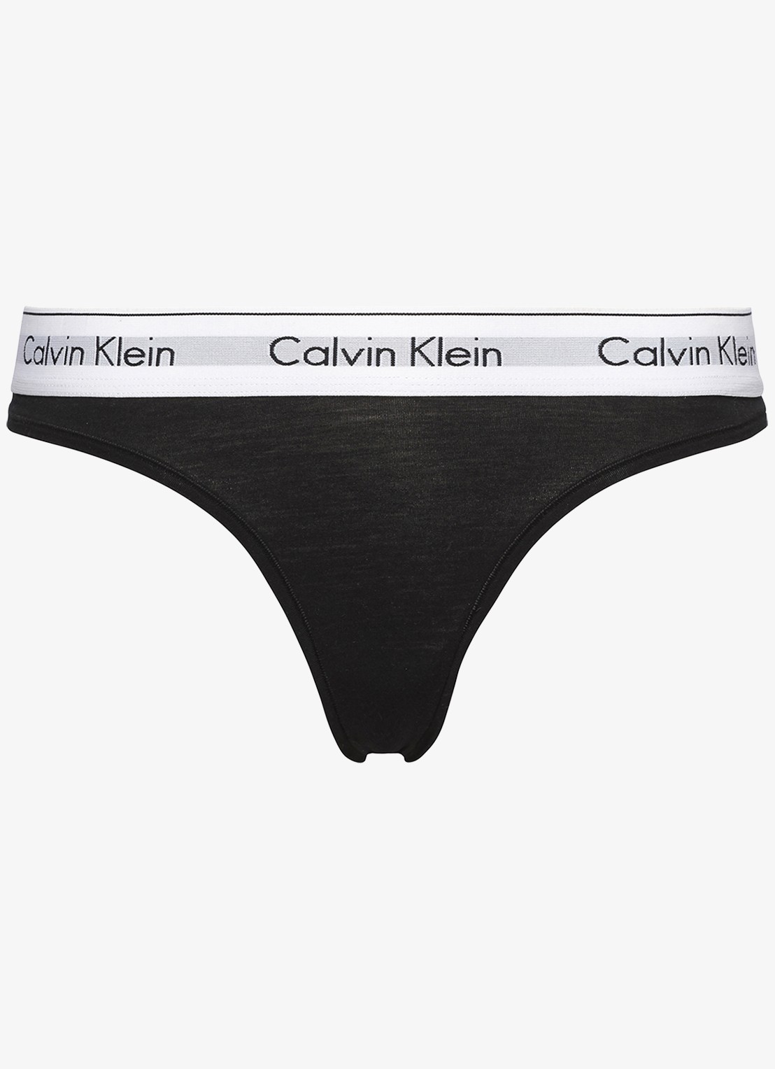 Calvin Klein String met logoband - voorkant 6 zwart