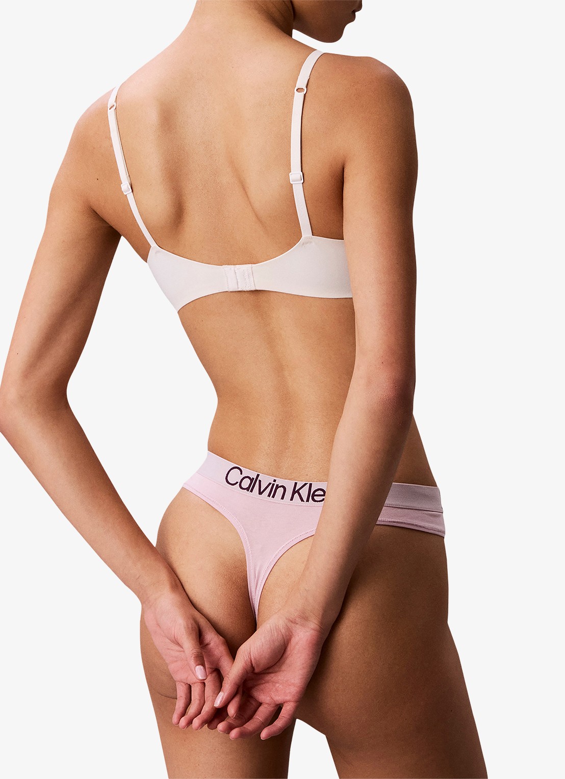 Calvin Klein String met logoband - achterkant 4 hawaii orchid-msd / roze