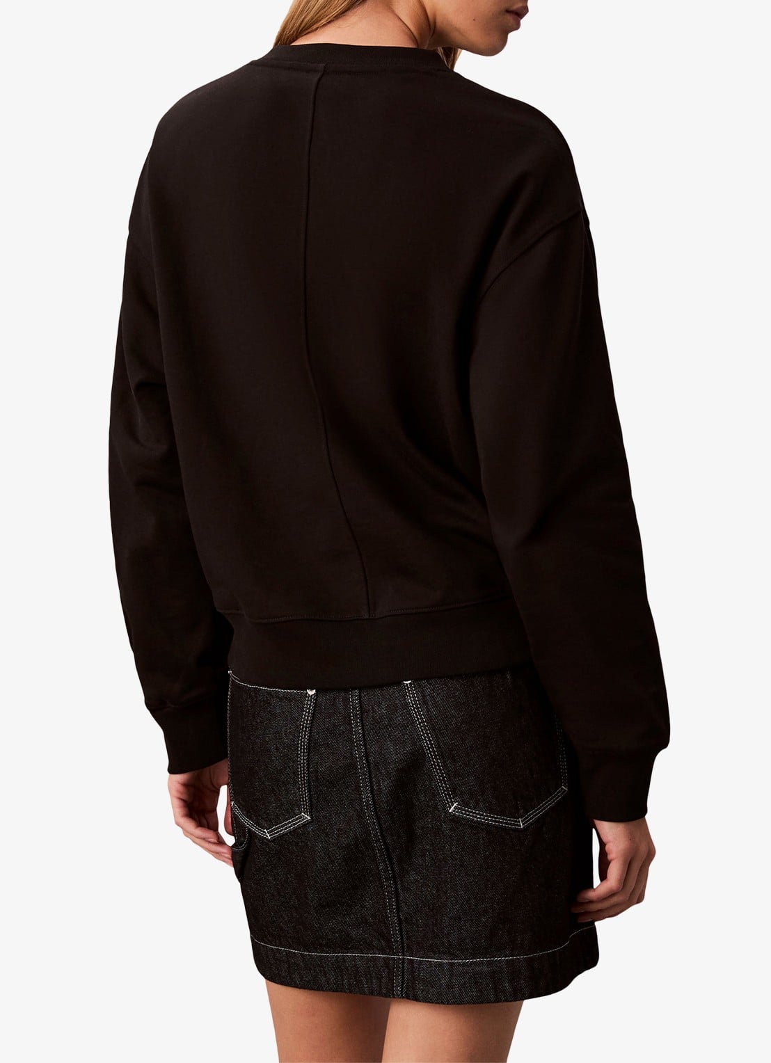 Calvin Klein Sweater in katoenblend - achterkant 4 zwart