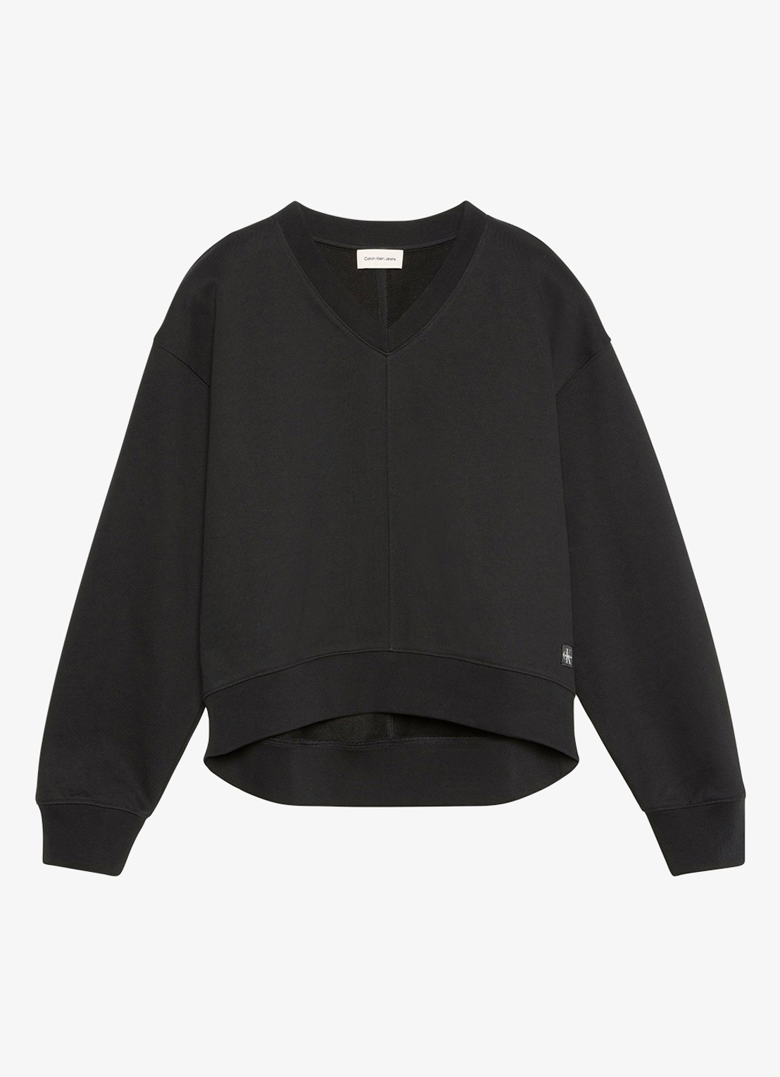 Calvin Klein Sweater in katoenblend - voorkant 5 zwart