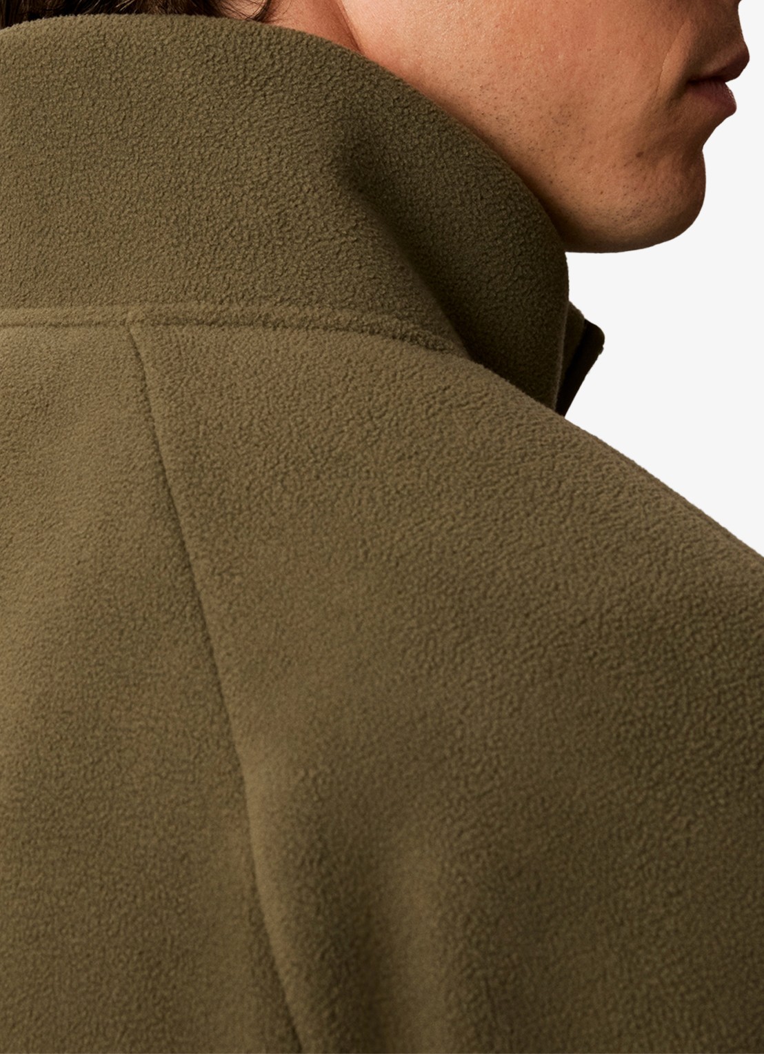 Calvin Klein Sweater met halve rits en logo - detail 4 olive night-li1