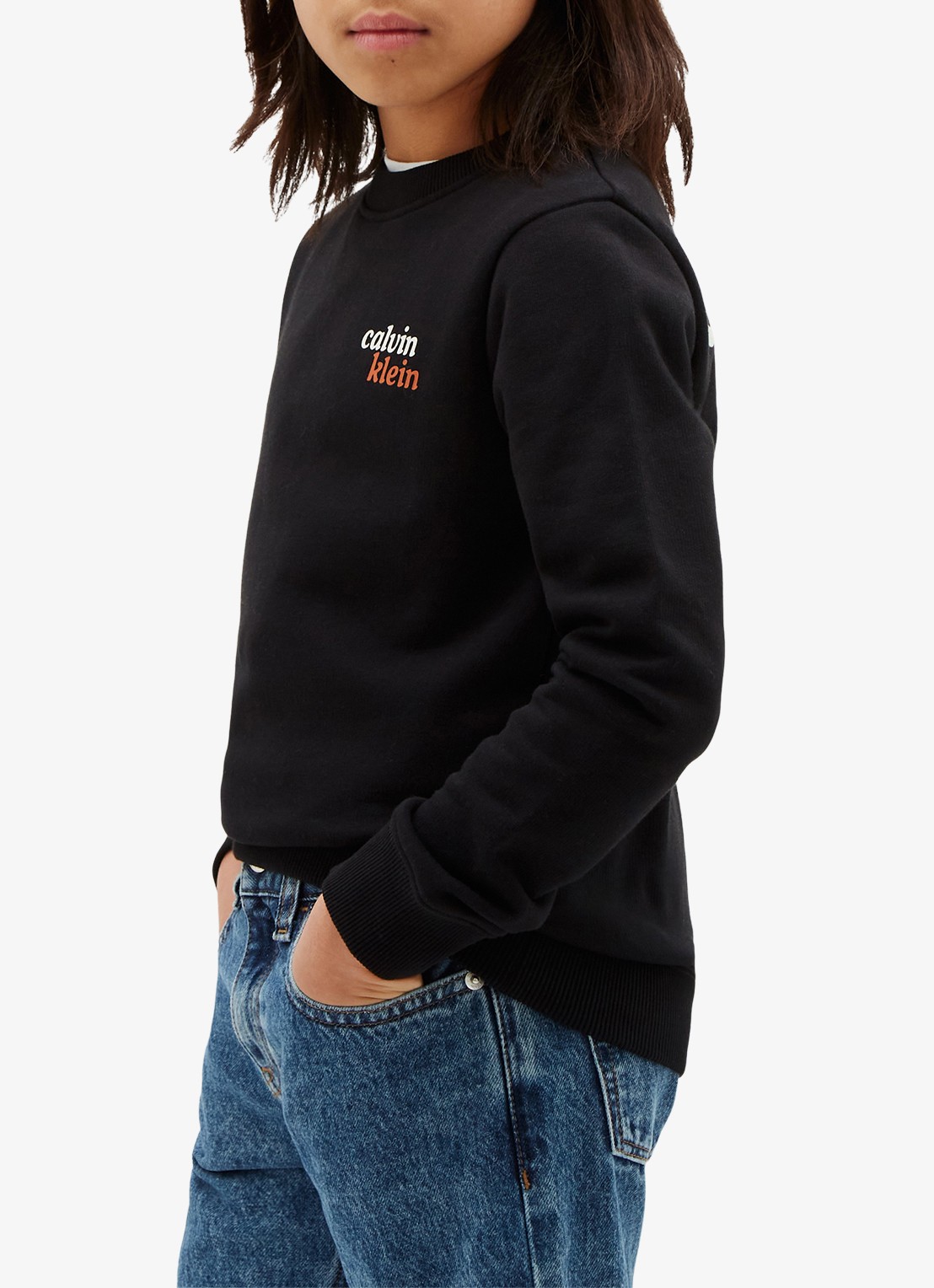 Calvin Klein Sweater met logo- en backprint - detail 3 zwart
