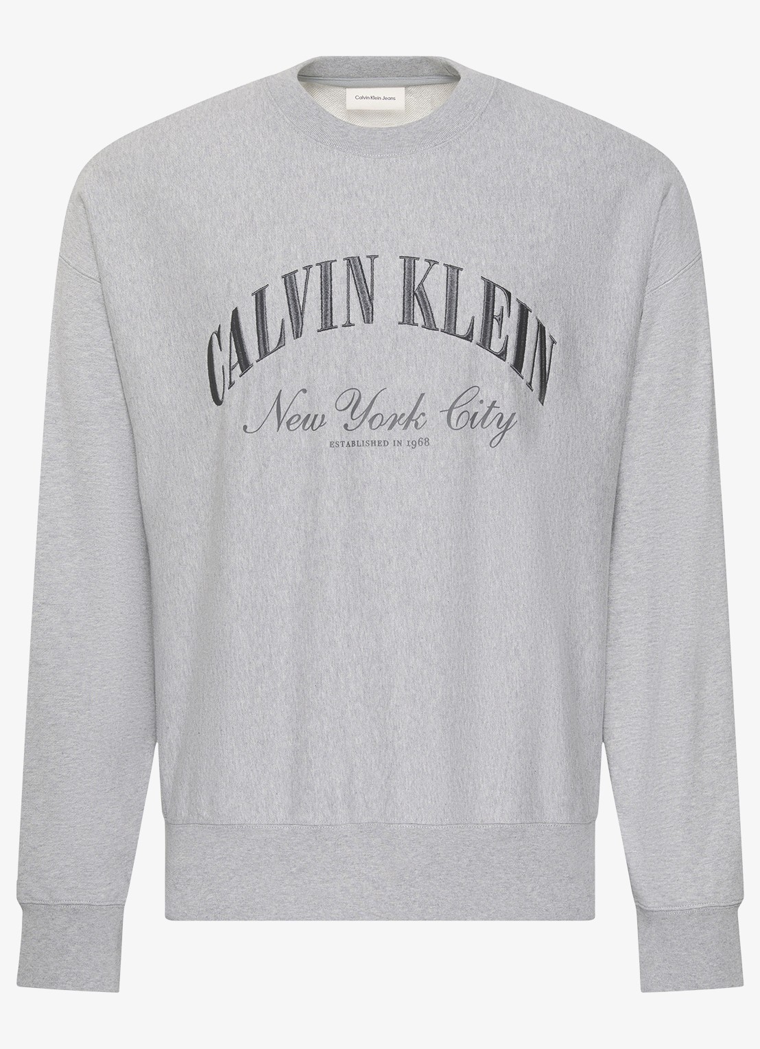 Calvin Klein Sweater met logo - voorkant 2 lichtgrijs