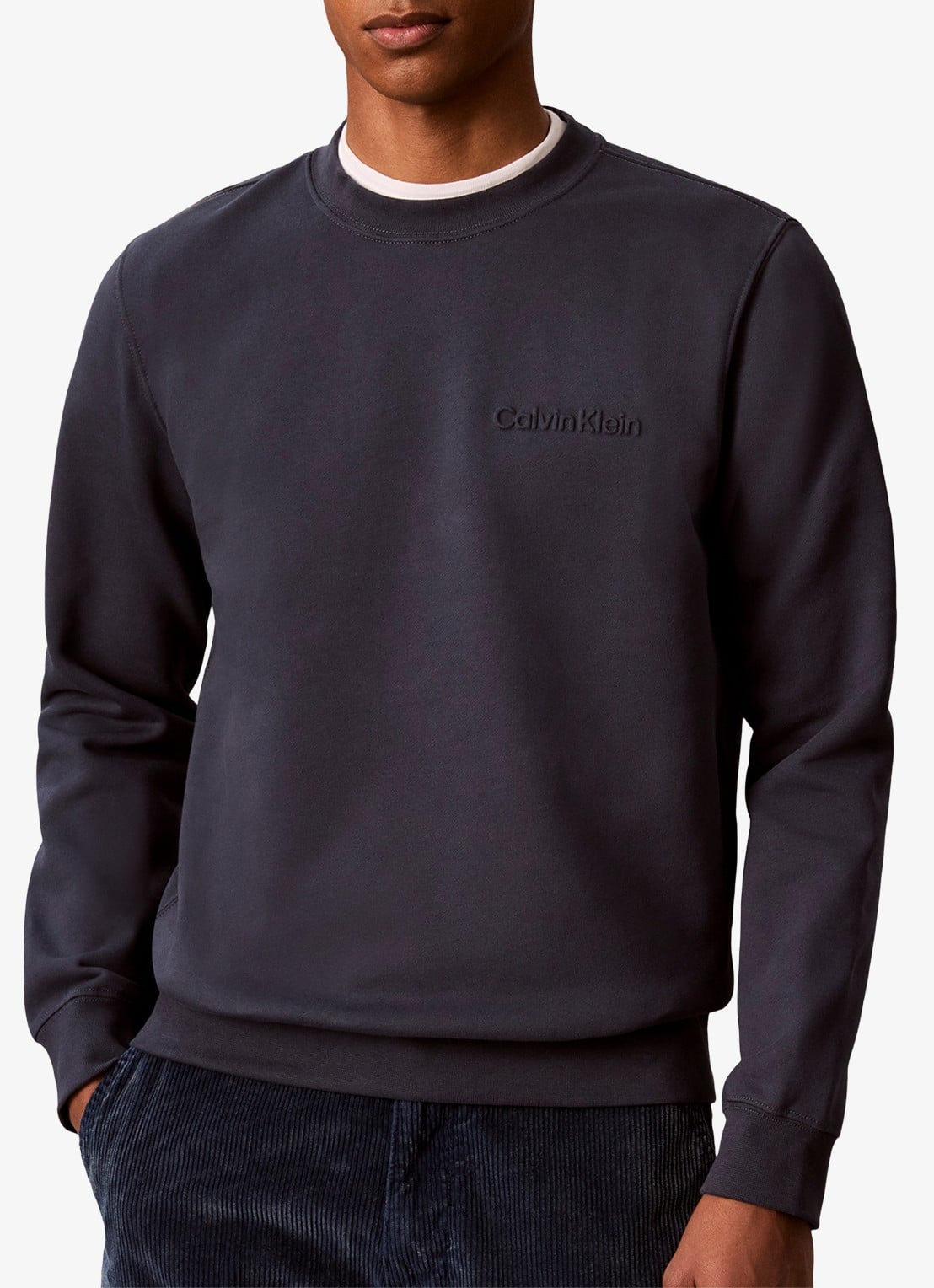 Calvin Klein Sweater met logo - detail 3 donkerblauw