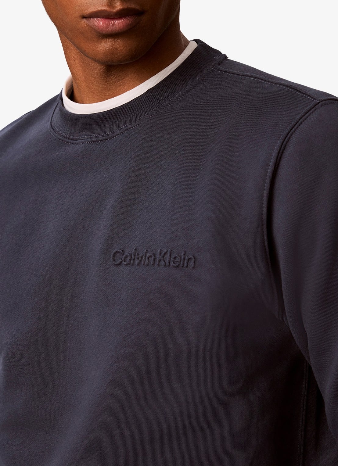 Calvin Klein Sweater met logo - detail 5 donkerblauw