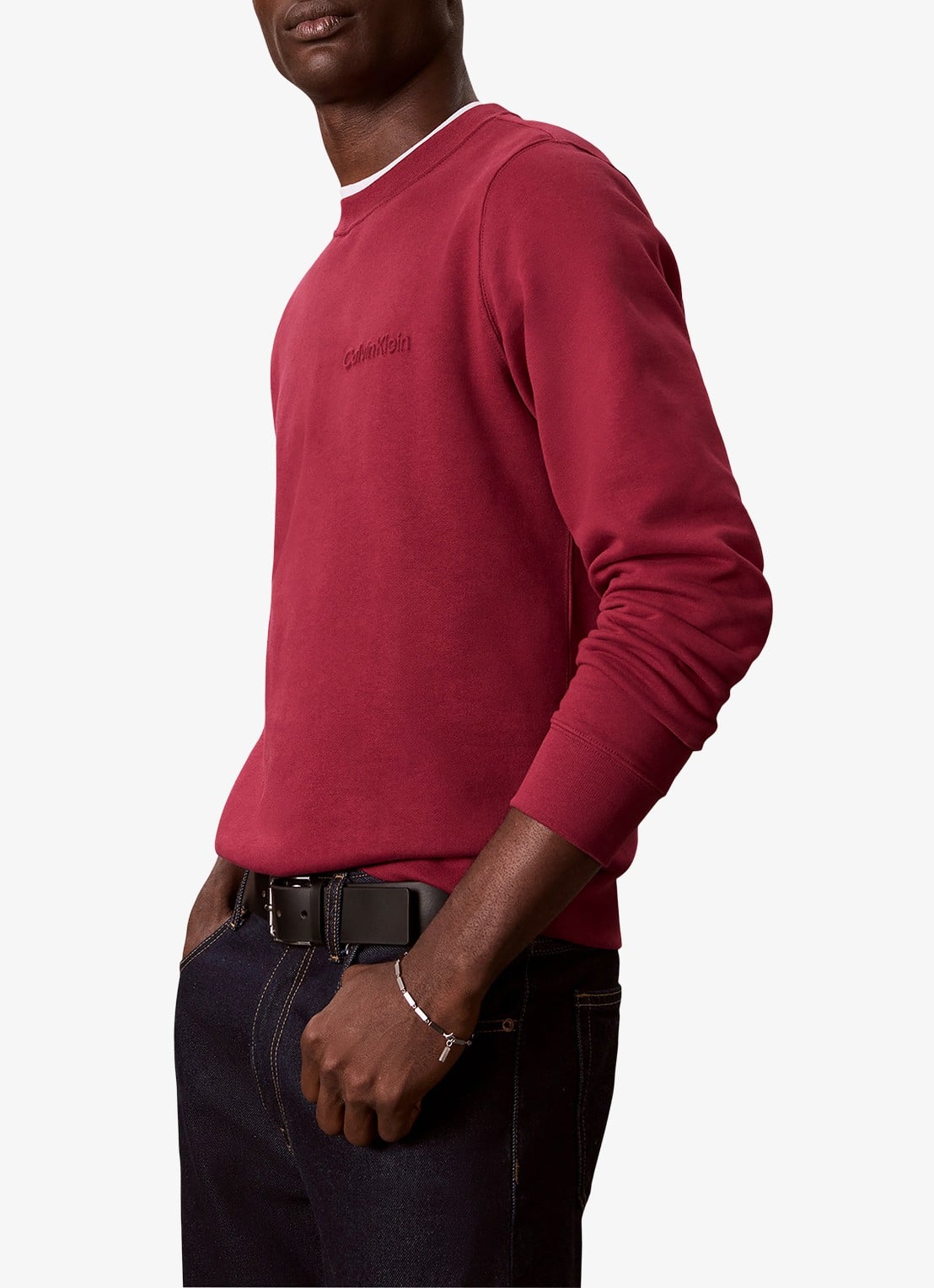 Calvin Klein Sweater met logo - detail 3 rood