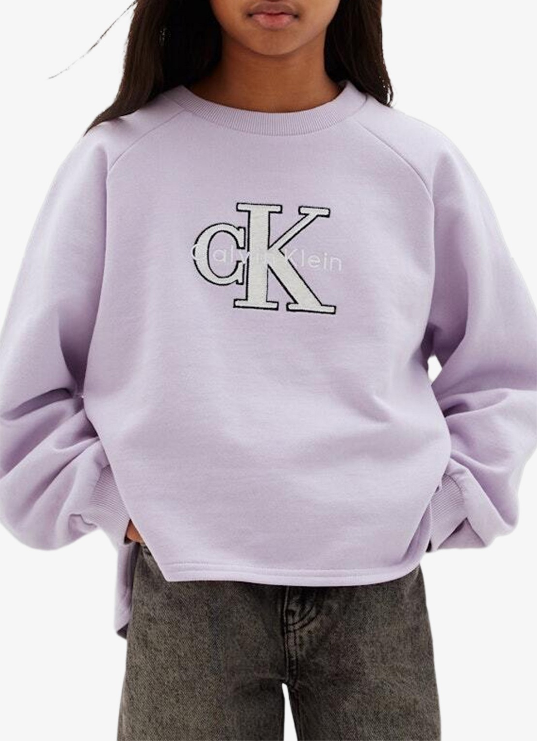 Calvin Klein Sweater met logo - detail 2 lila
