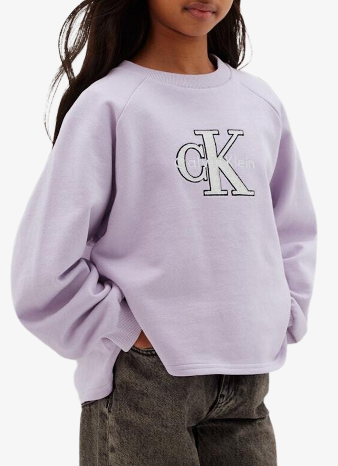 Calvin Klein Sweater met logo - detail 3 lila