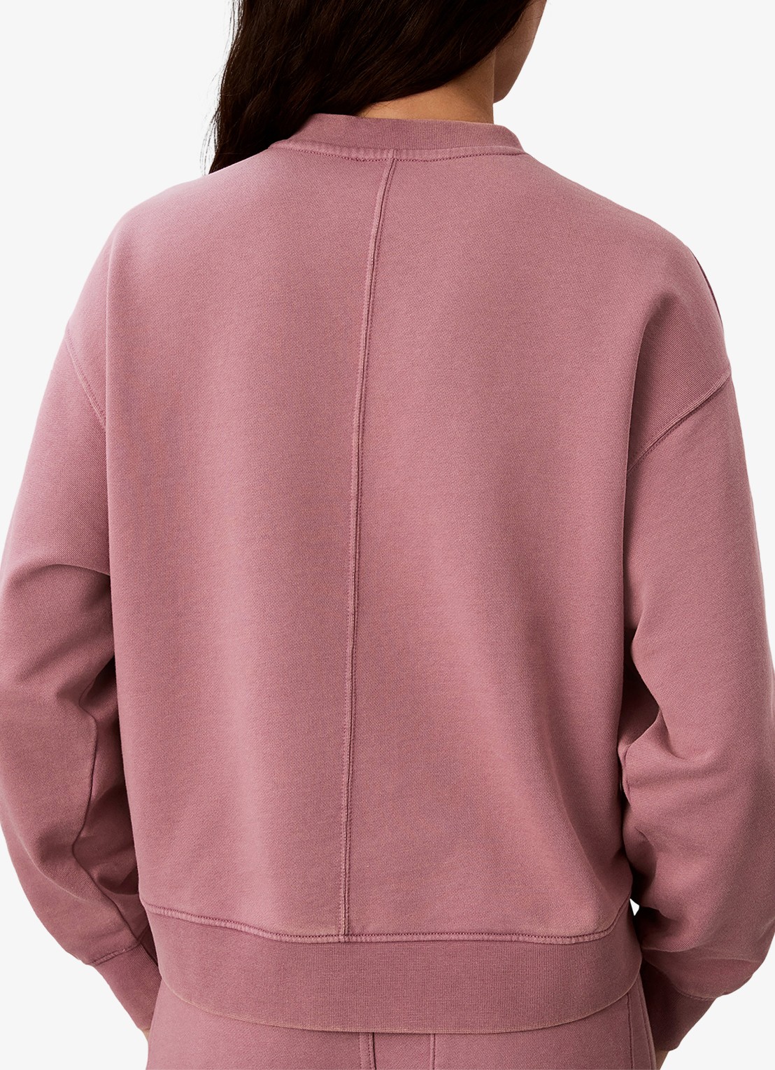 Calvin Klein Sweater met logoborduring - achterkant oudroze