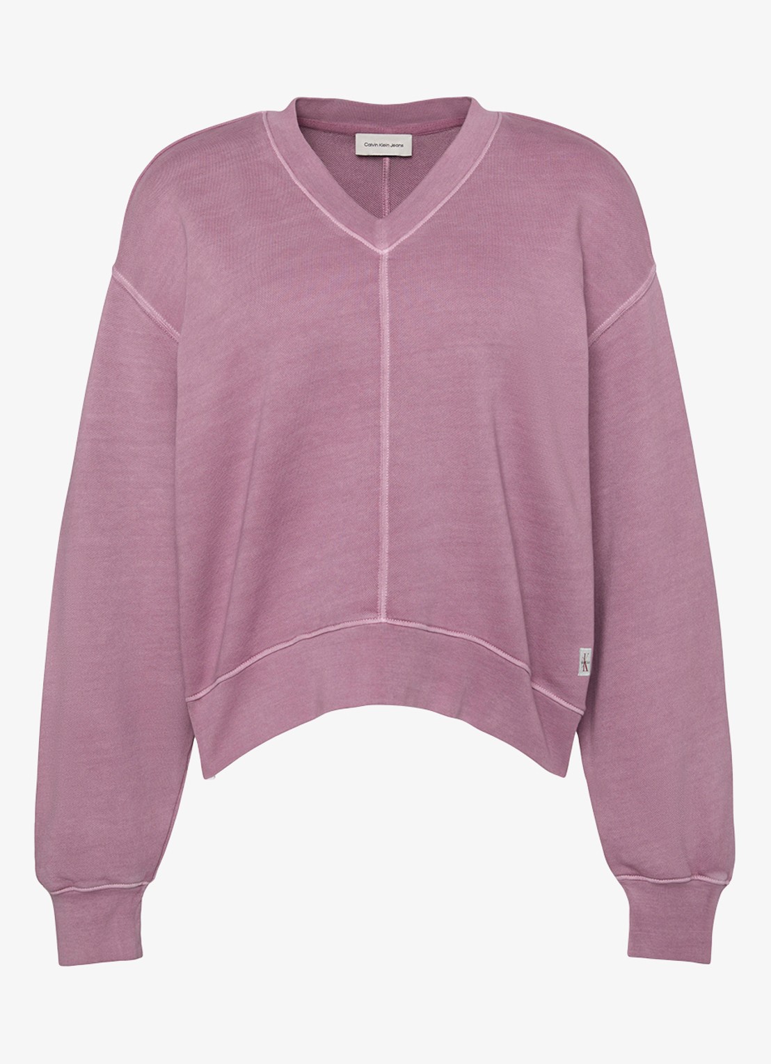 Calvin Klein Sweater met logoborduring - voorkant 6 oudroze