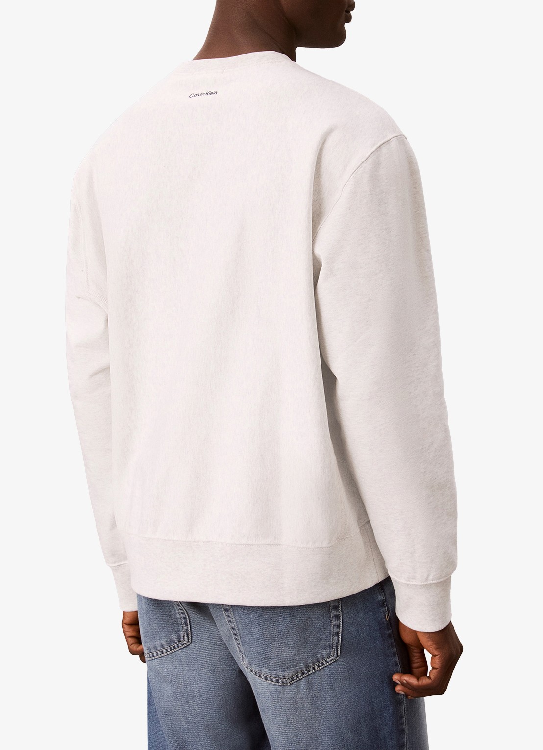 Calvin Klein Sweater met logoborduring - achterkant 2 lichtgrijs