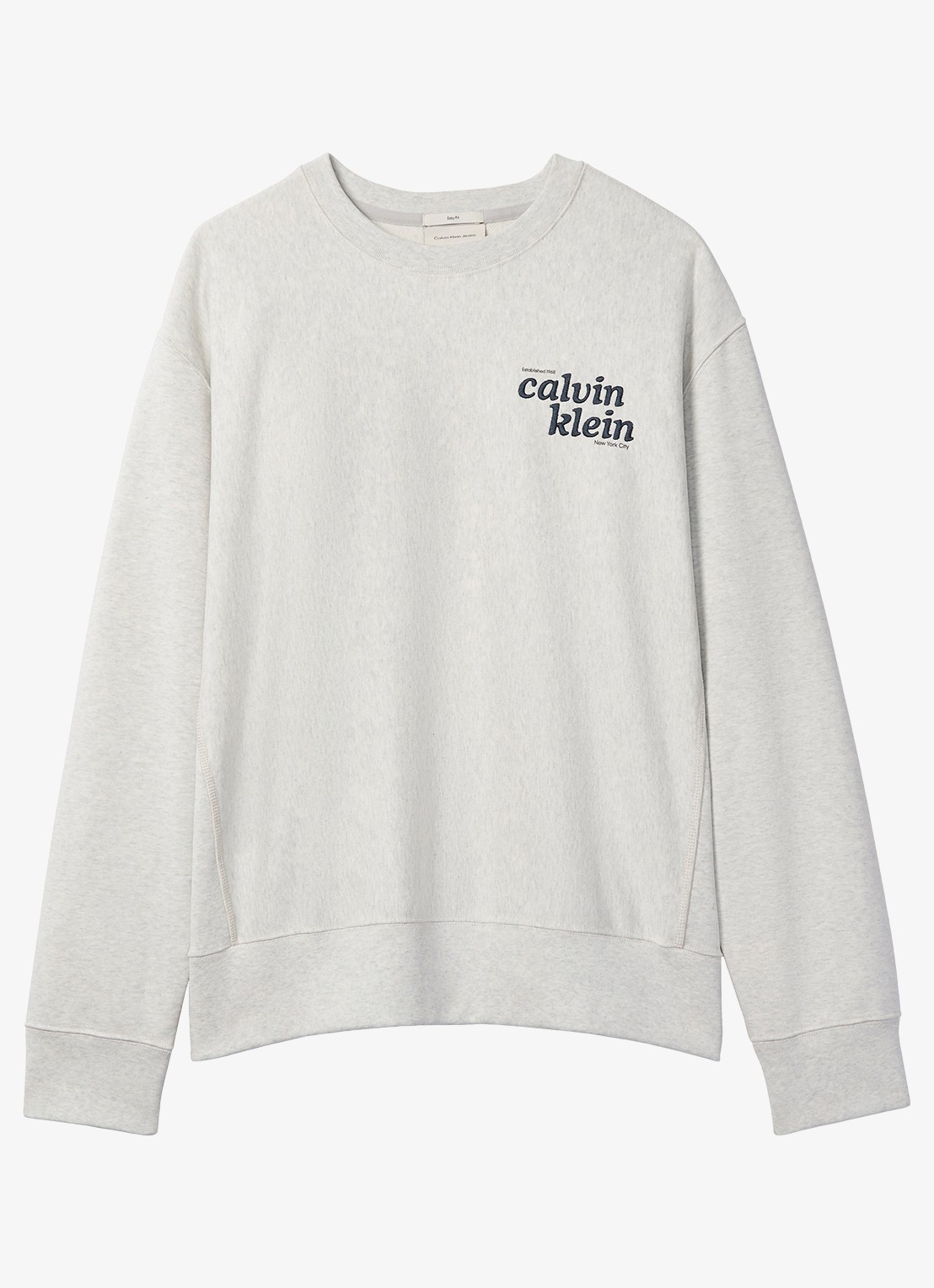Calvin Klein Sweater met logoborduring - voorkant lichtgrijs