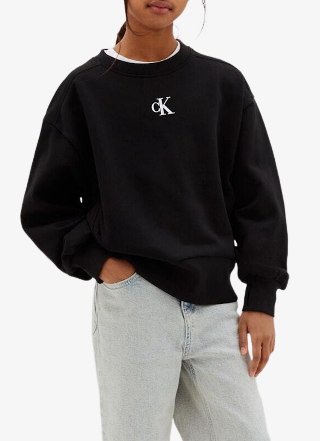 Calvin Klein Sweater met logoborduring - detail 3 zwart