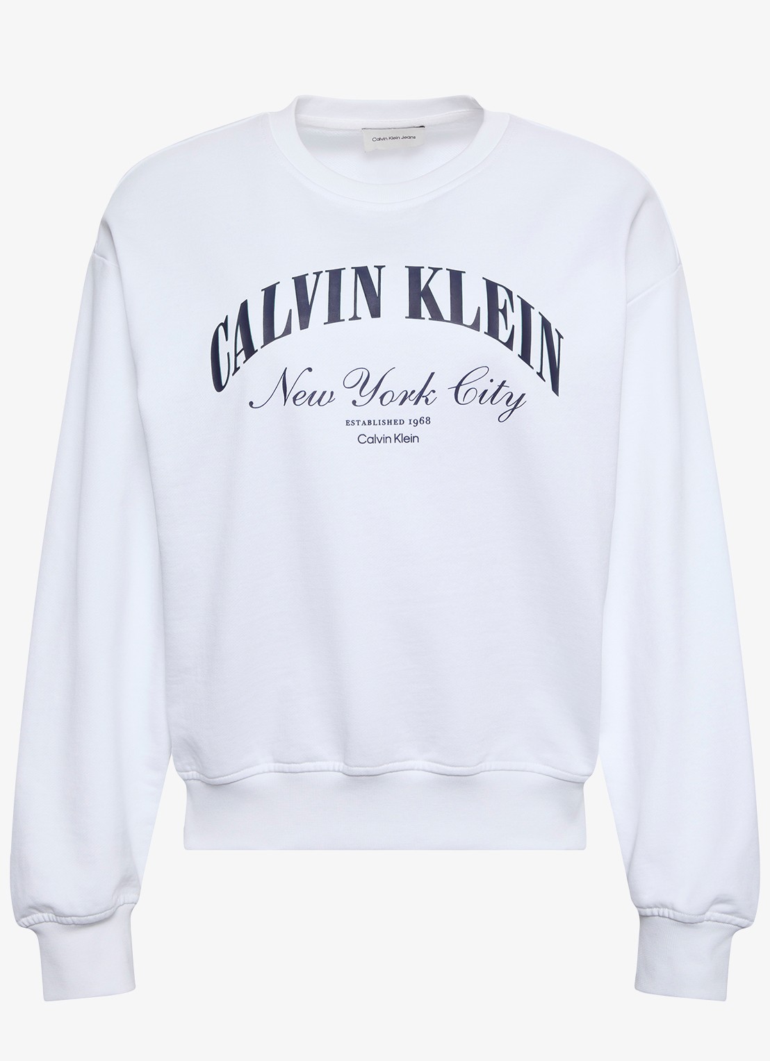 Calvin Klein Sweater met logoprint - voorkant wit