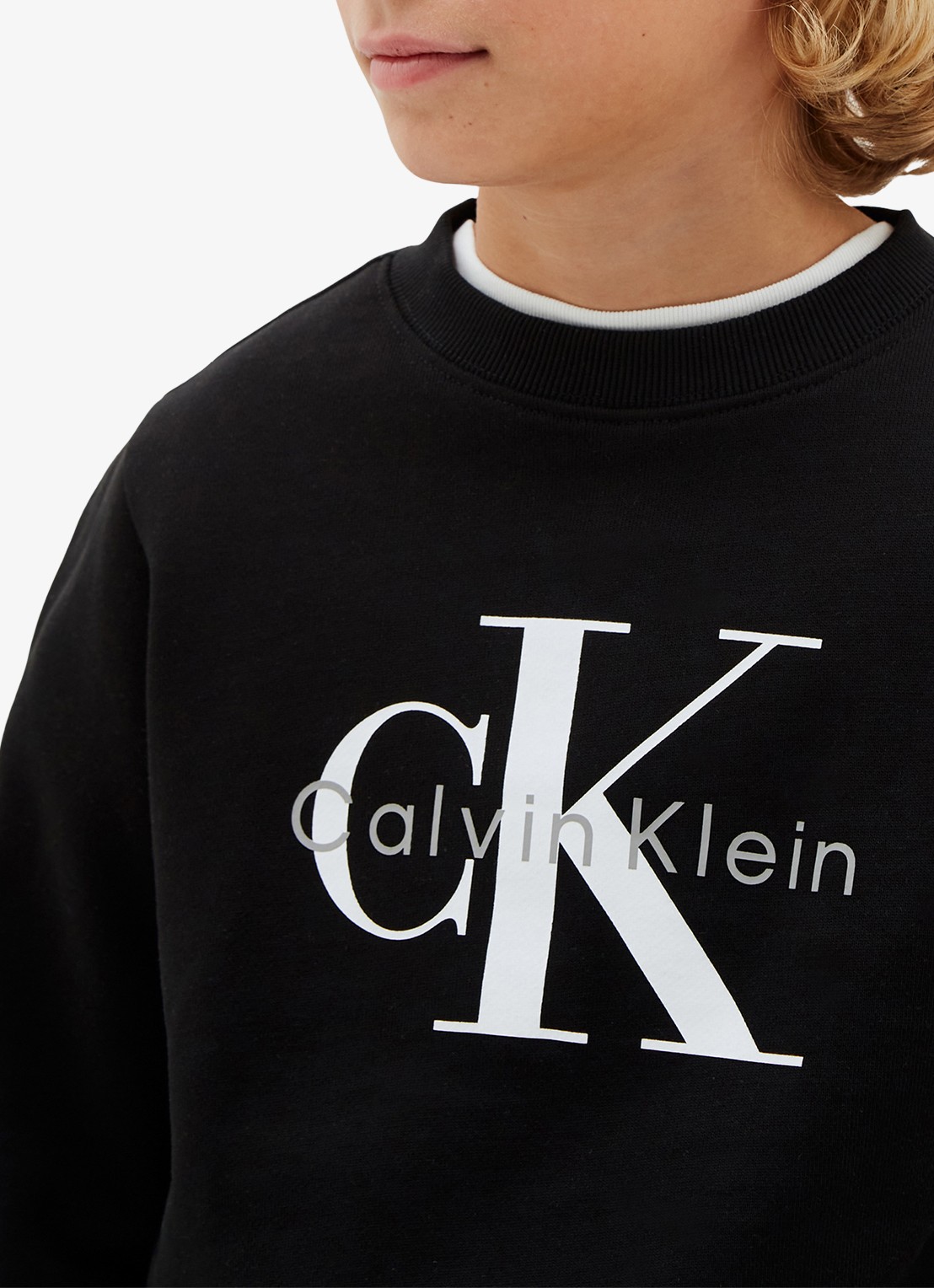 Calvin Klein Sweater met logoprint - detail 4 zwart