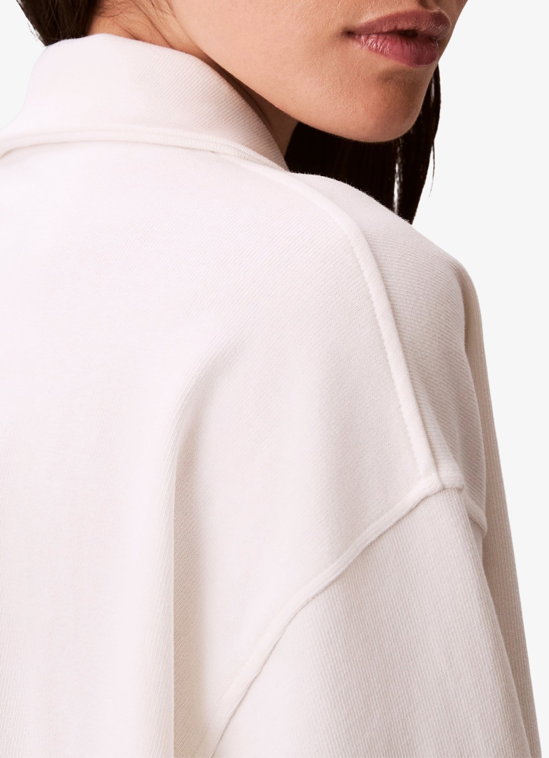Calvin Klein Sweater met polokraag - detail 4 wit