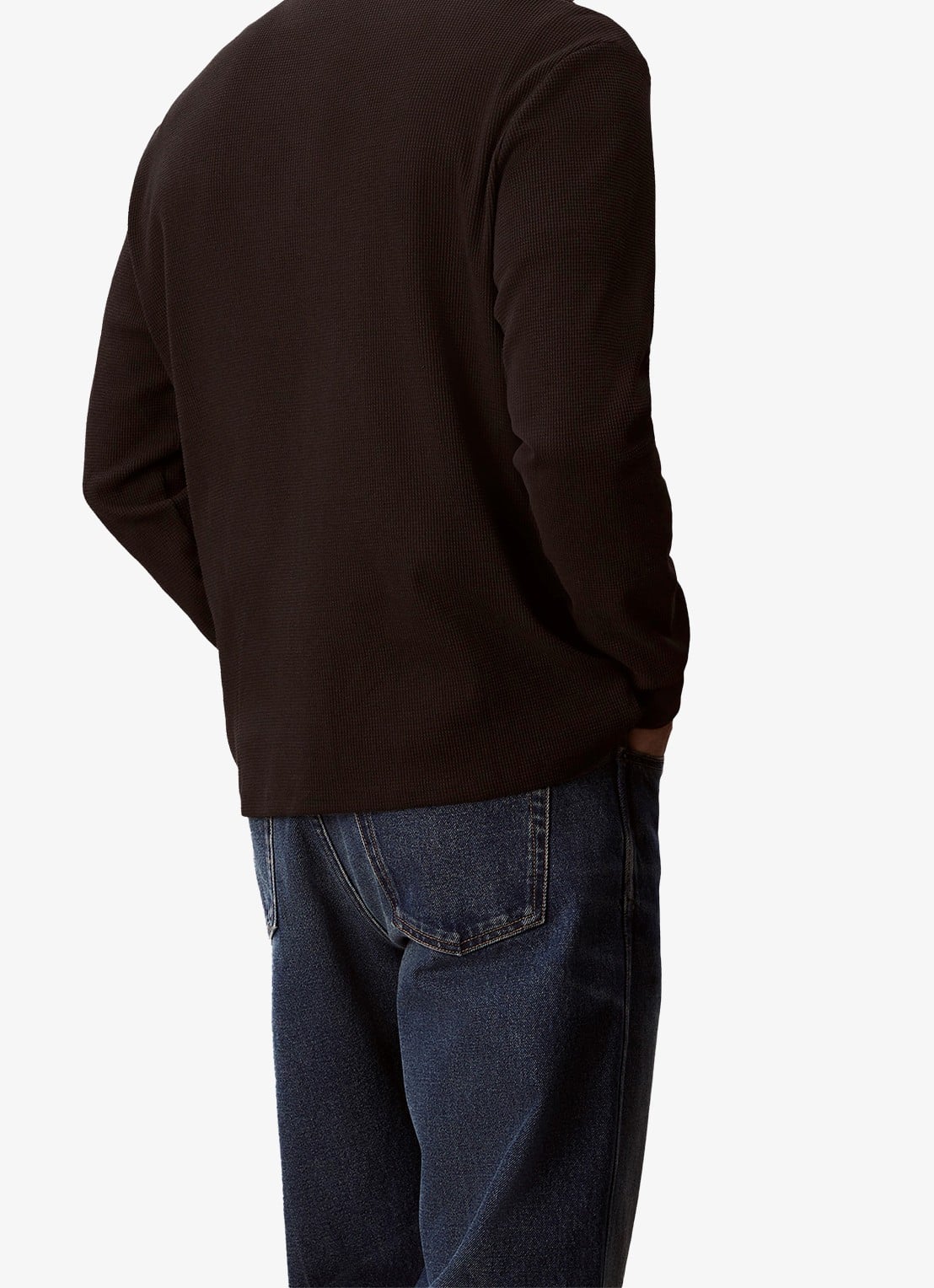 Calvin Klein Sweater met structuur en logo - achterkant zwart