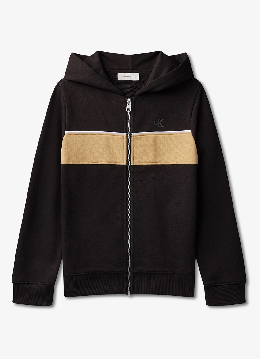 Calvin Klein Sweatvest met capuchon - voorkant 4 zwart