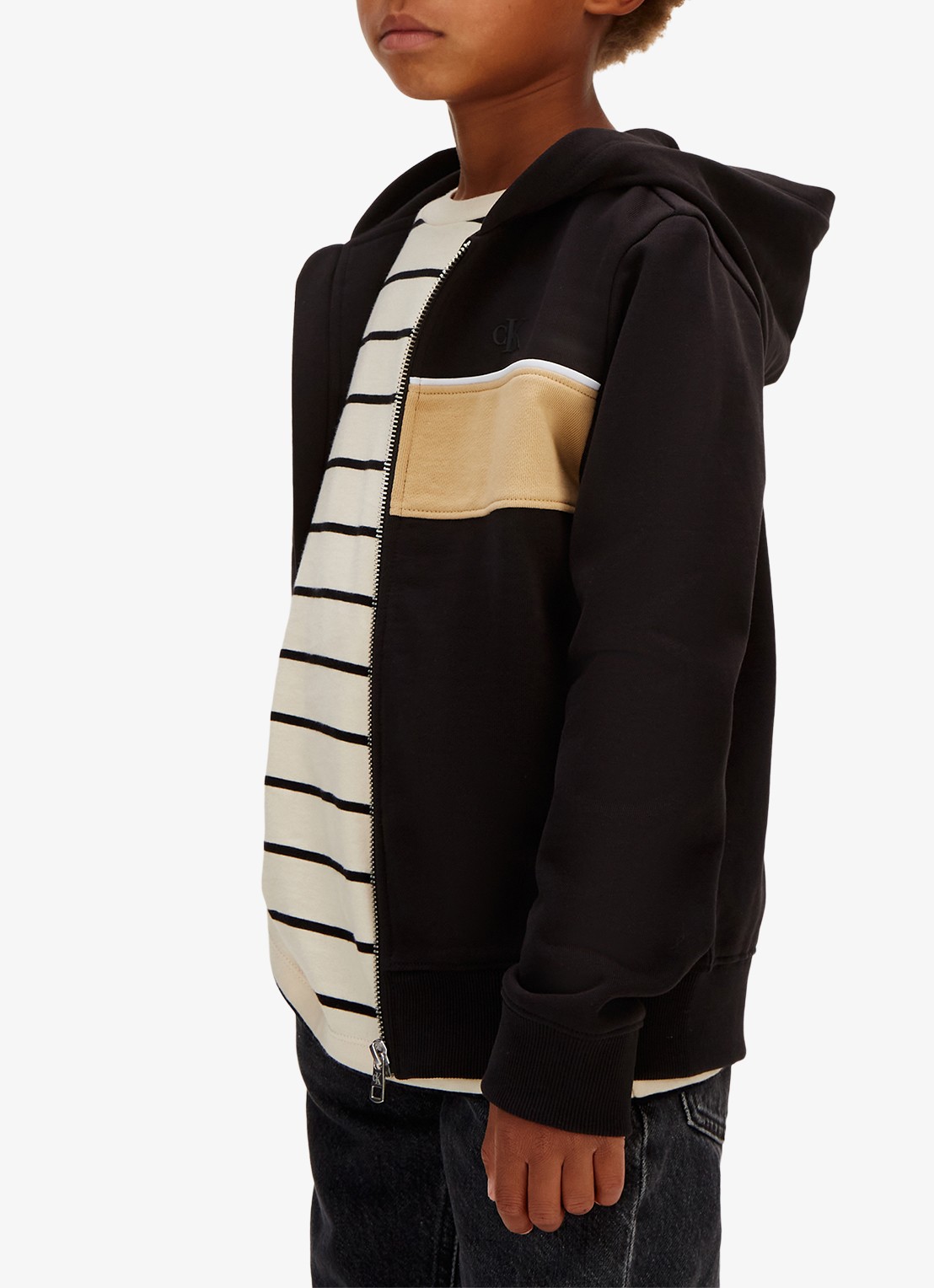 Calvin Klein Sweatvest met capuchon - detail 2 zwart