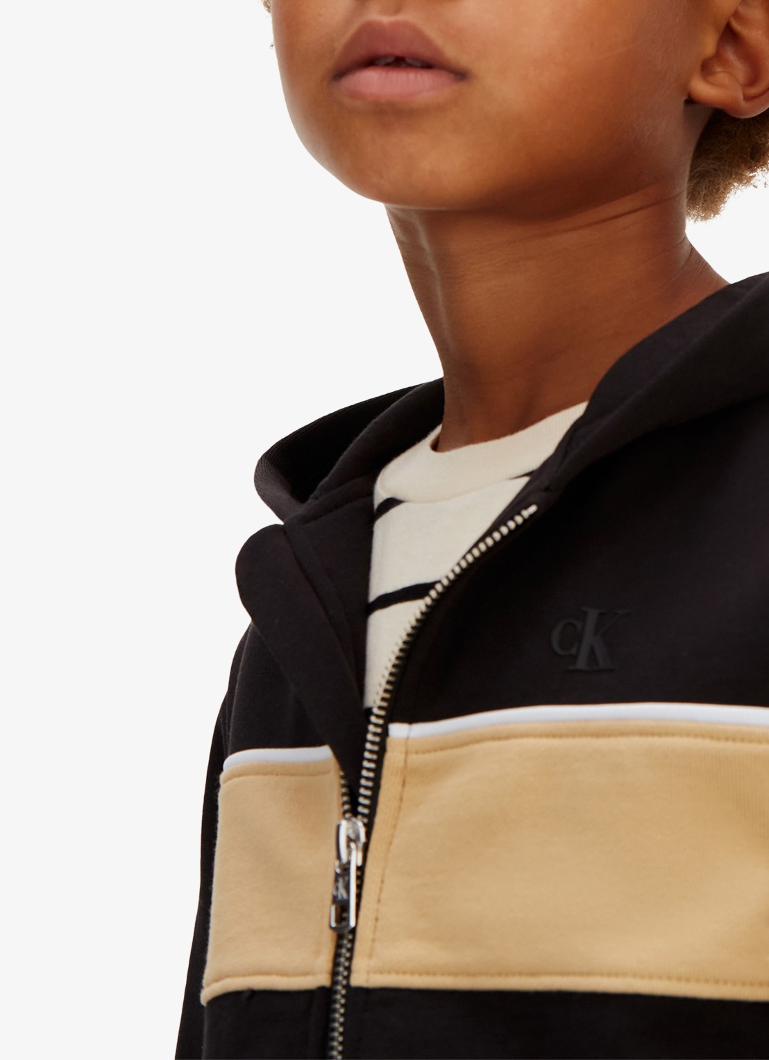 Calvin Klein Sweatvest met capuchon - detail 3 zwart