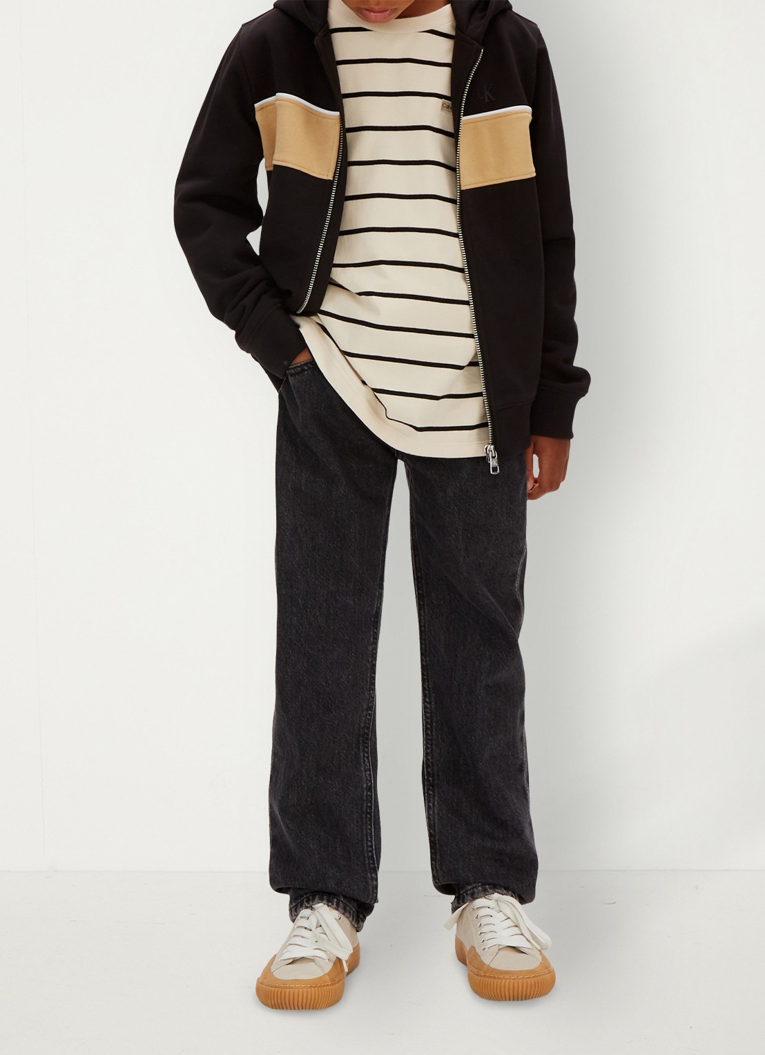 Calvin Klein Sweatvest met capuchon - voorkant 5 zwart