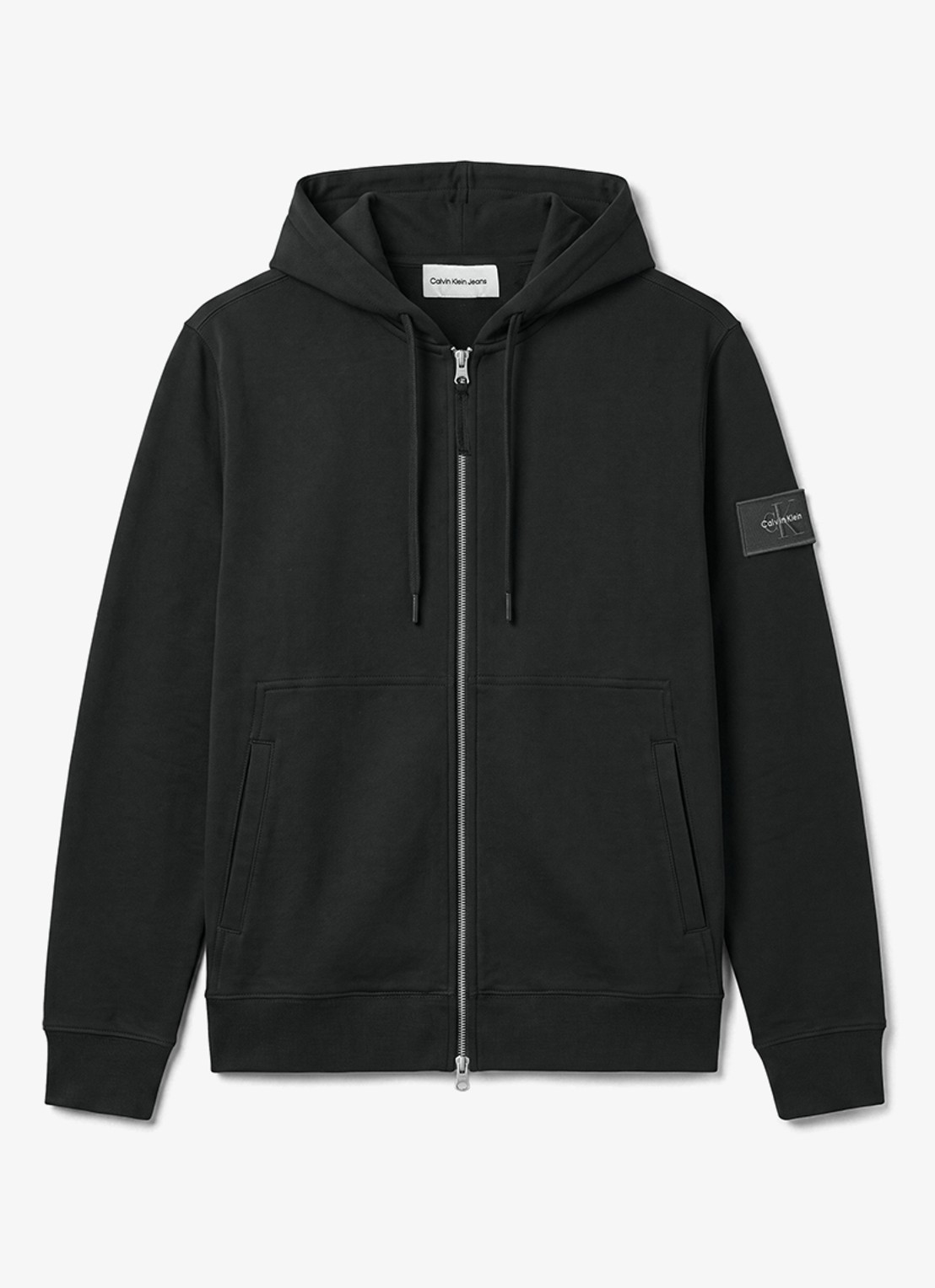 Calvin Klein Sweatvest met logo - voorkant zwart