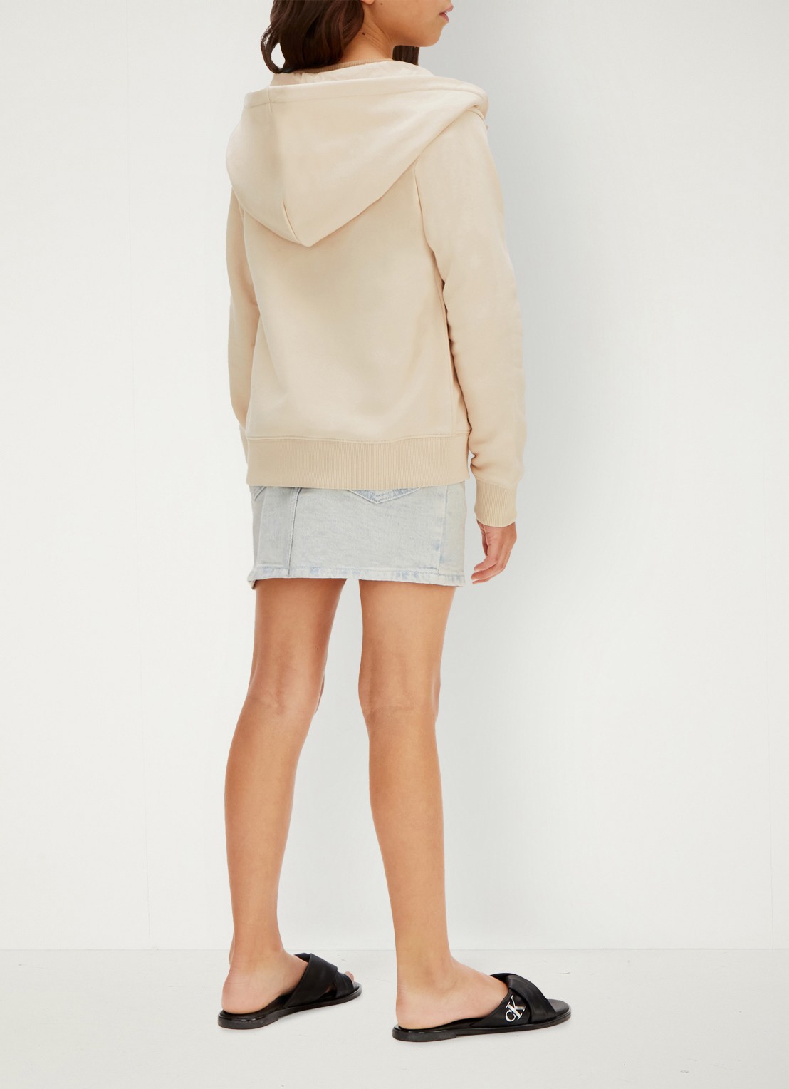 Calvin Klein Sweatvest met logo - achterkant 3 beige