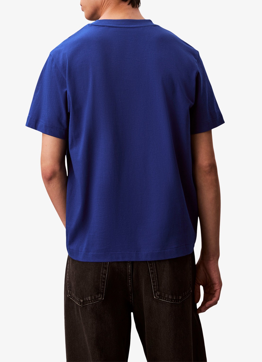Calvin Klein T-shirt met borstzak - achterkant 3 donkerblauw