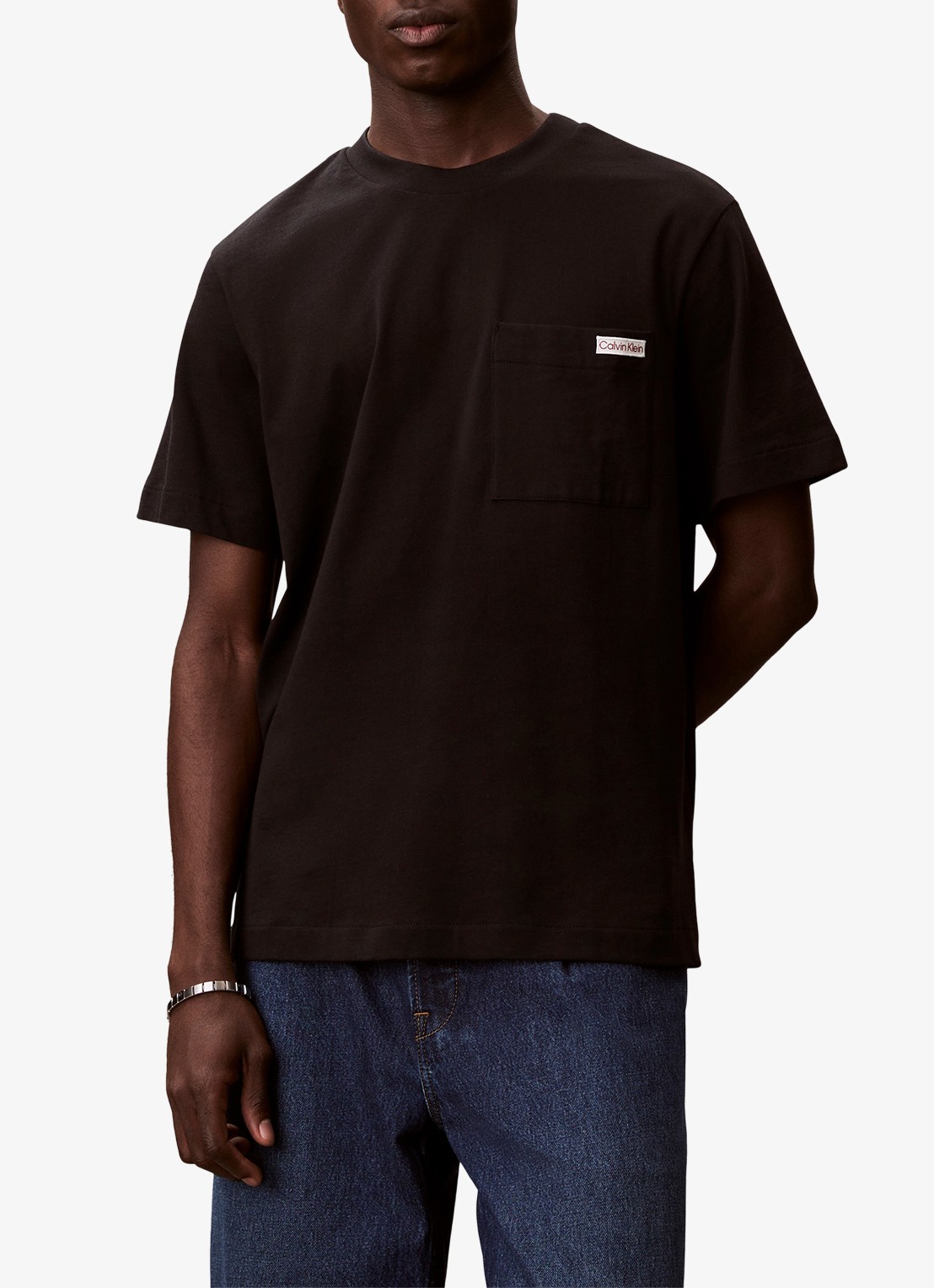 Calvin Klein T-shirt met borstzak - detail 4 zwart