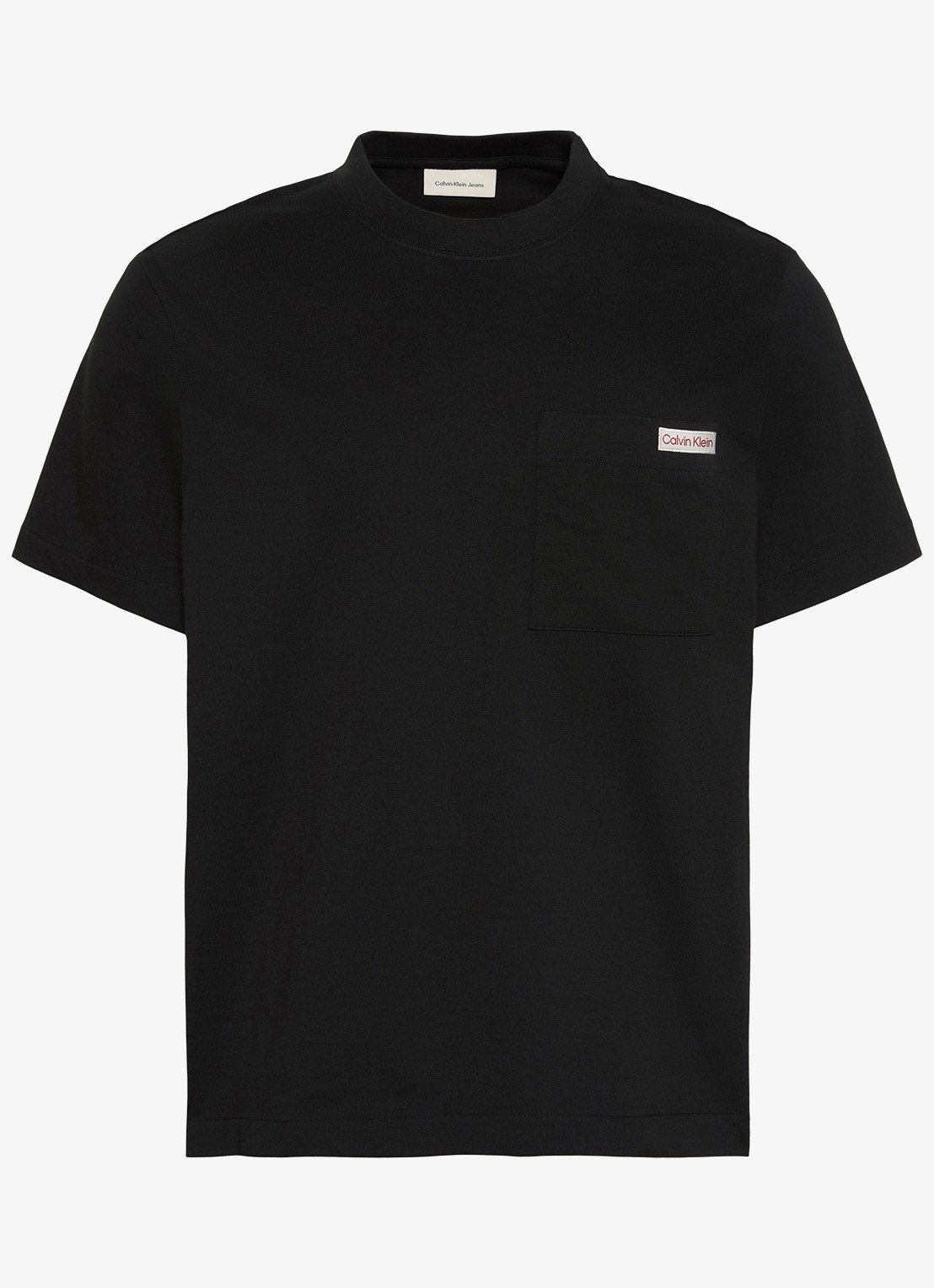 Calvin Klein T-shirt met borstzak - voorkant 2 zwart