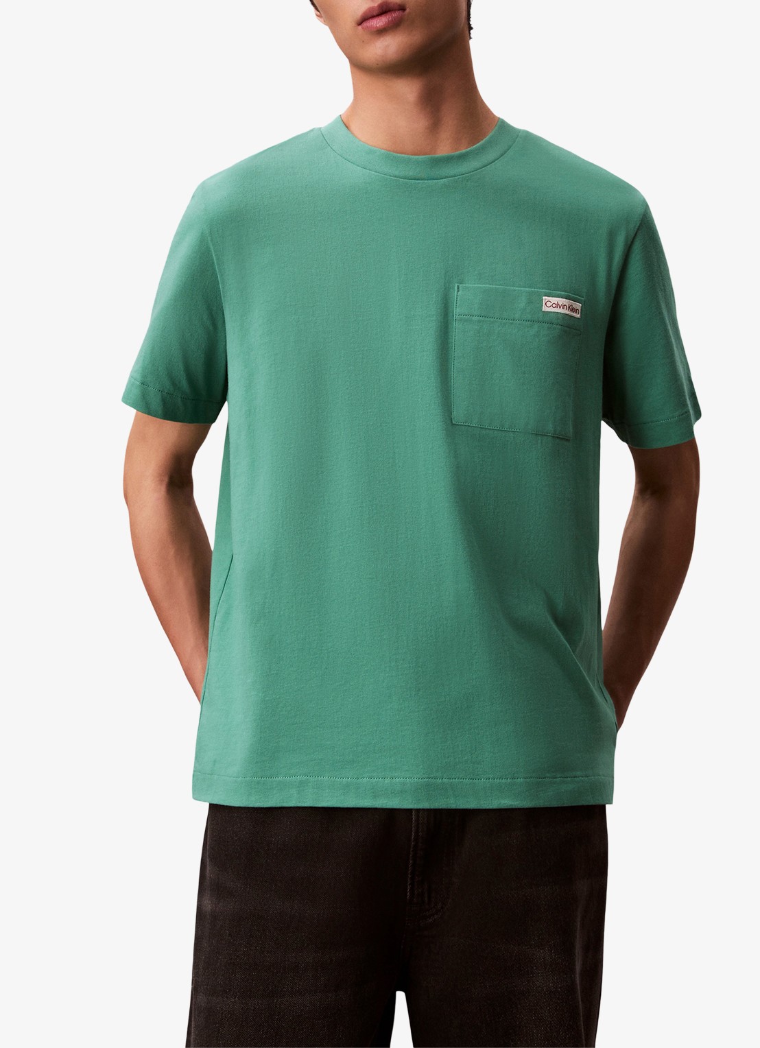 Calvin Klein T-shirt met borstzak - detail 3 groen