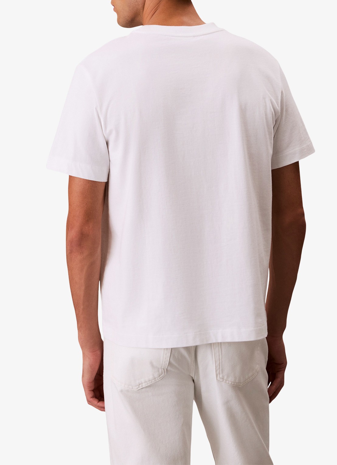 Calvin Klein T-shirt met borstzak - achterkant wit