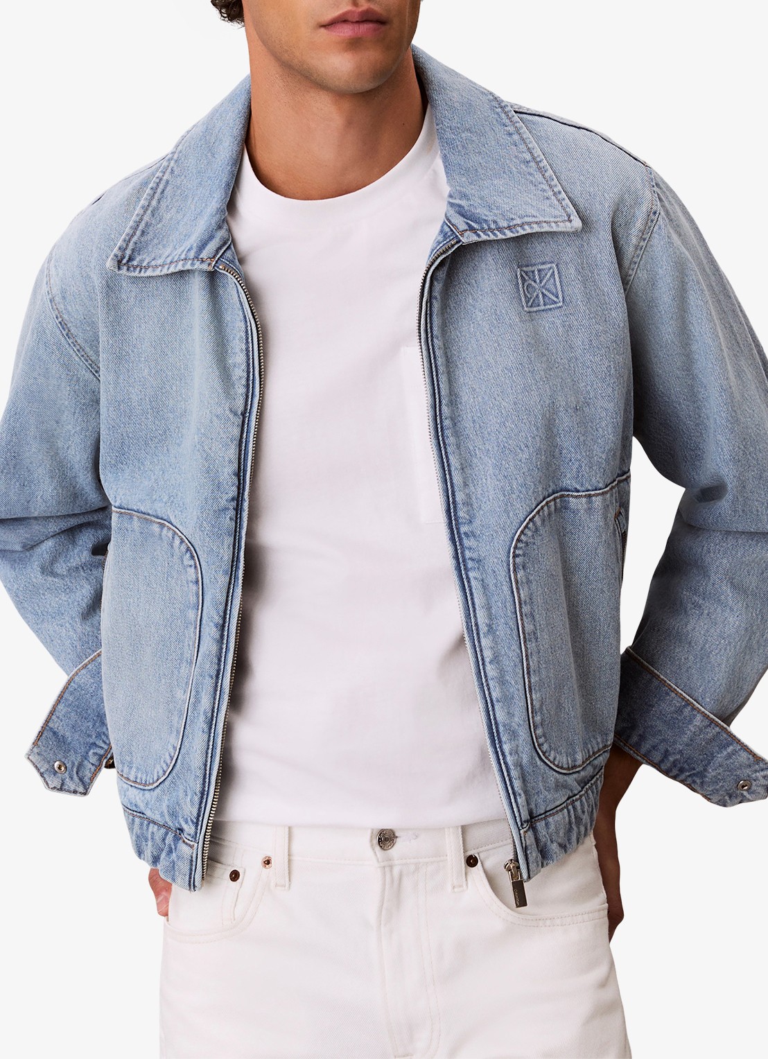 Calvin Klein T-shirt met borstzak - detail 5 wit