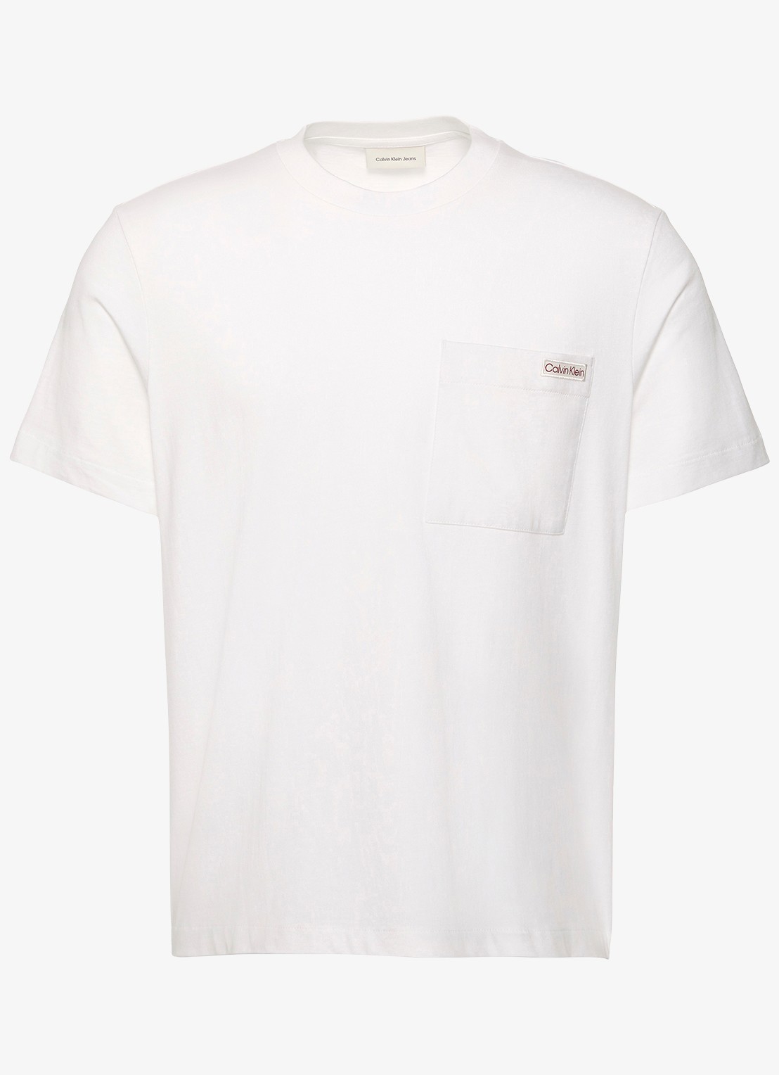 Calvin Klein T-shirt met borstzak - voorkant 2 wit