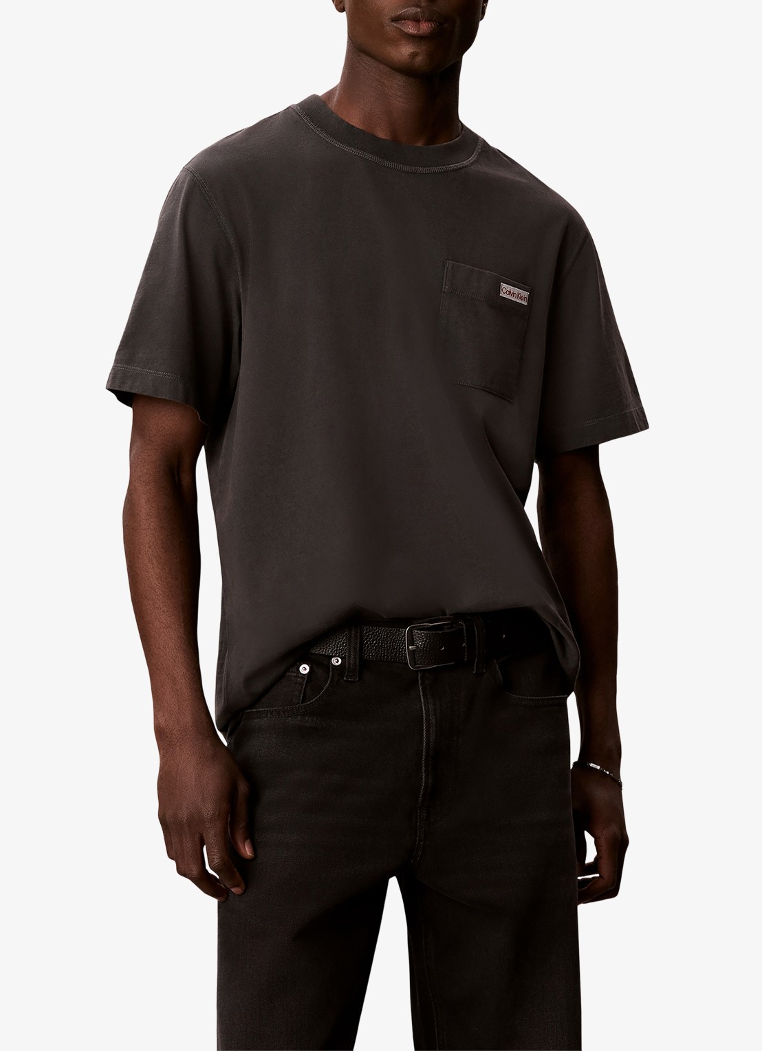 Calvin Klein T-shirt met borstzak - detail 3 antraciet