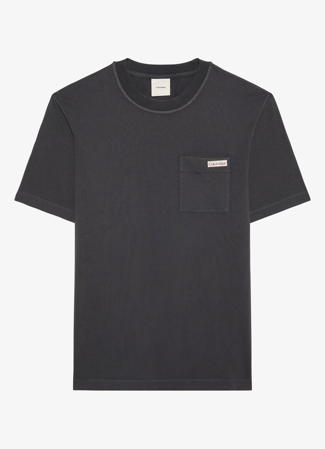 Calvin Klein T-shirt met borstzak - voorkant antraciet