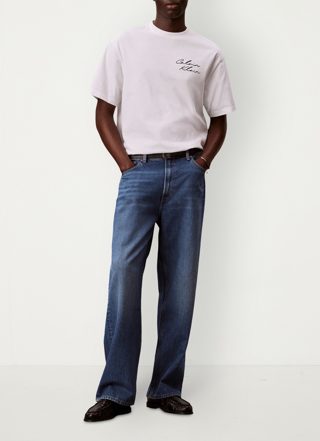 Calvin Klein T-shirt met logo- en backprint - voorkant 6 wit