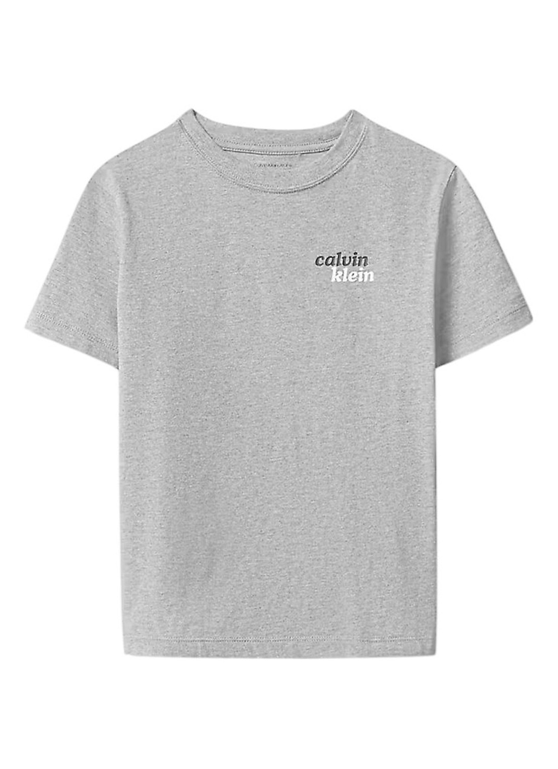 Calvin Klein T-shirt met logo- en backprint - voorkant 2 medium grey heather-p7d /  grijs