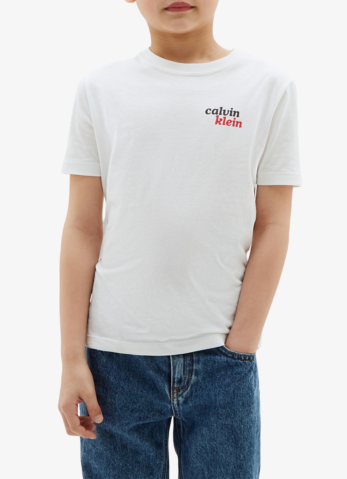 Calvin Klein T-shirt met logo- en backprint - detail 2 bright white-yaf /  wit