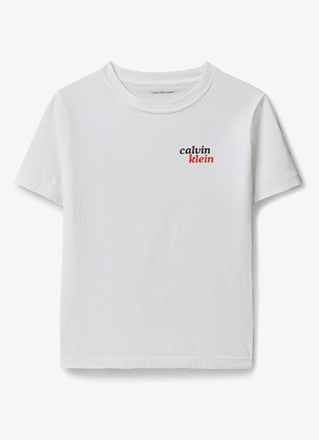 Calvin Klein T-shirt met logo- en backprint - voorkant 3 bright white-yaf /  wit