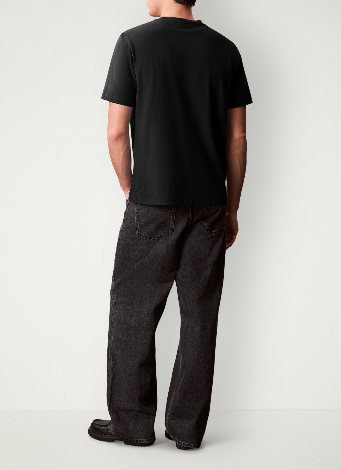 Calvin Klein T-shirt met logo en ronde hals  - achterkant zwart