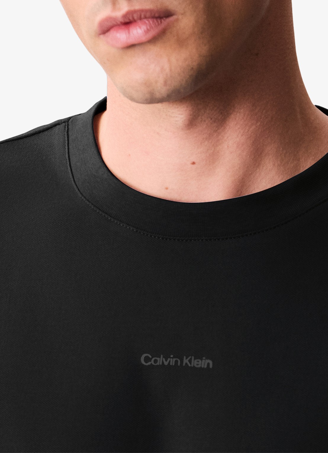 Calvin Klein T-shirt met logo en ronde hals  - detail 5 zwart