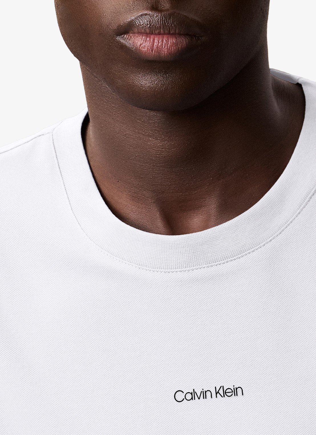 Calvin Klein T-shirt met logo en ronde hals  - detail 3 wit