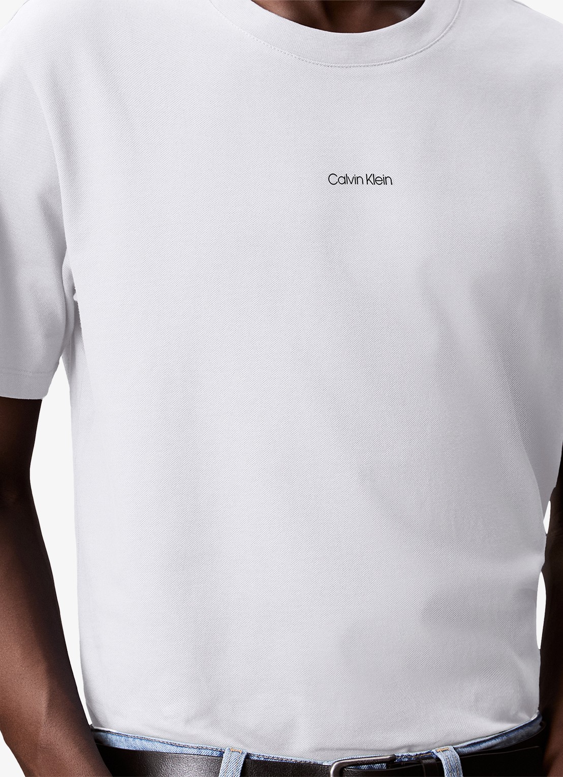 Calvin Klein T-shirt met logo en ronde hals  - detail 4 wit