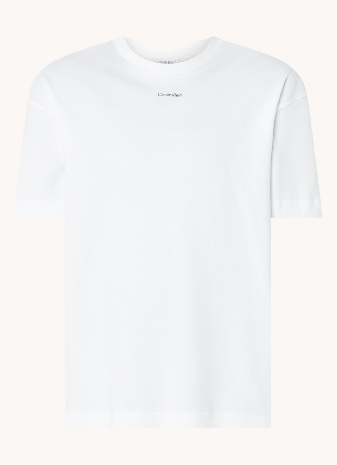 Calvin Klein T-shirt met logo en stretch - voorkant 2 wit