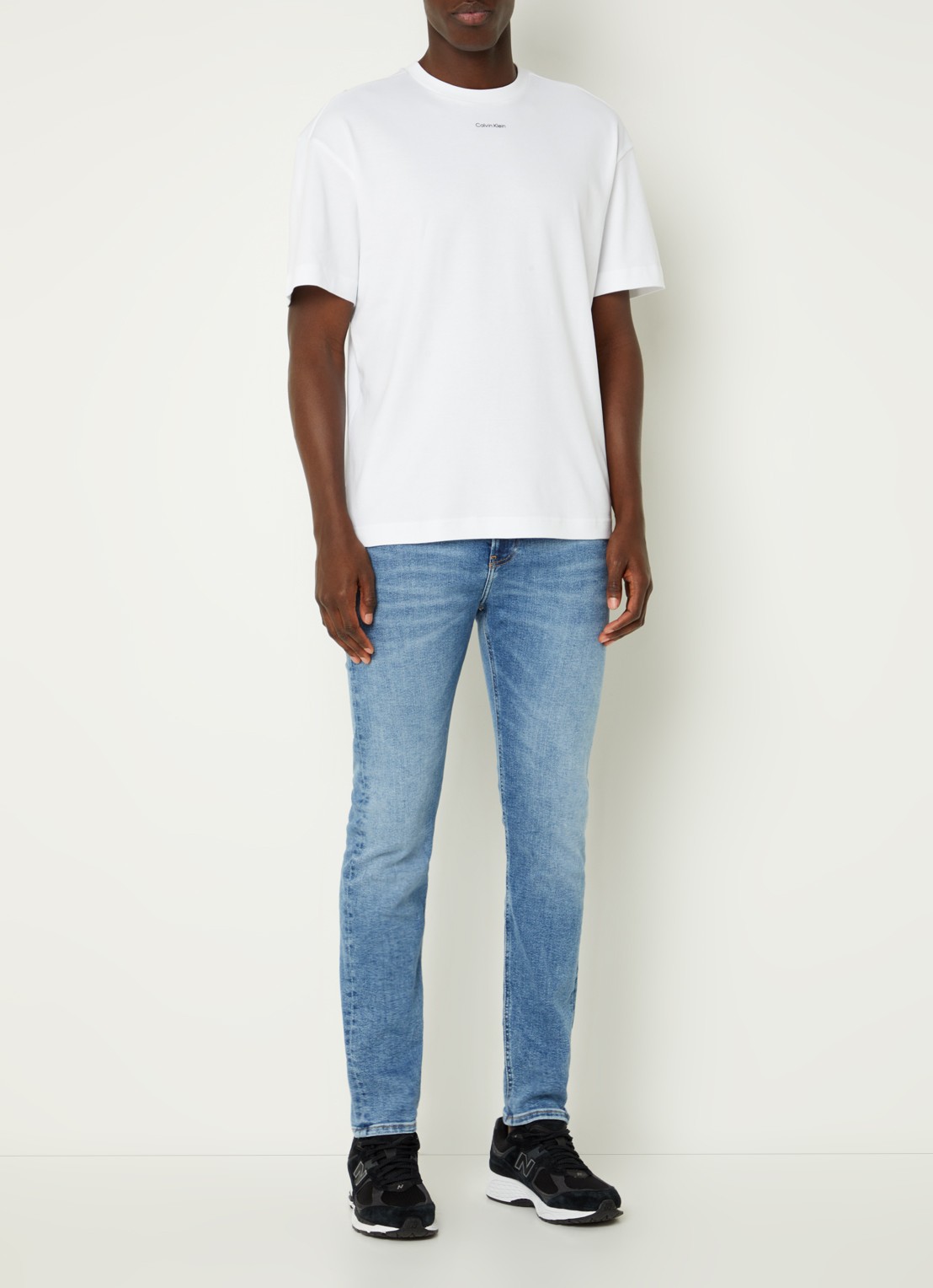 Calvin Klein T-shirt met logo en stretch - voorkant 3 wit
