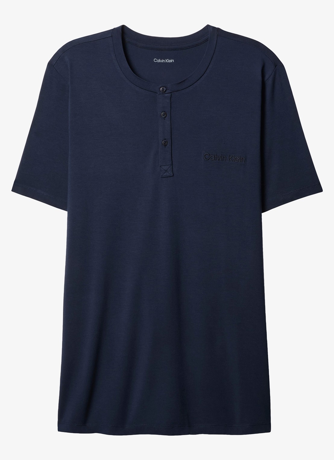 Calvin Klein T-shirt met logo - voorkant 4 petrol